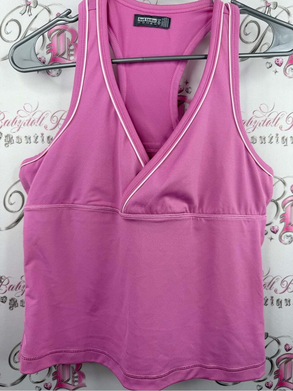 Footlocker women tank Pink y2k rare Athletic Tank Top by Foot Locker
